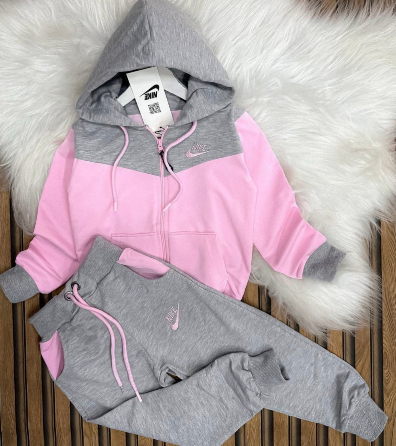 Kids Pink & Grey Tracksuit
