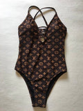 Brown One Piece Swimsuit