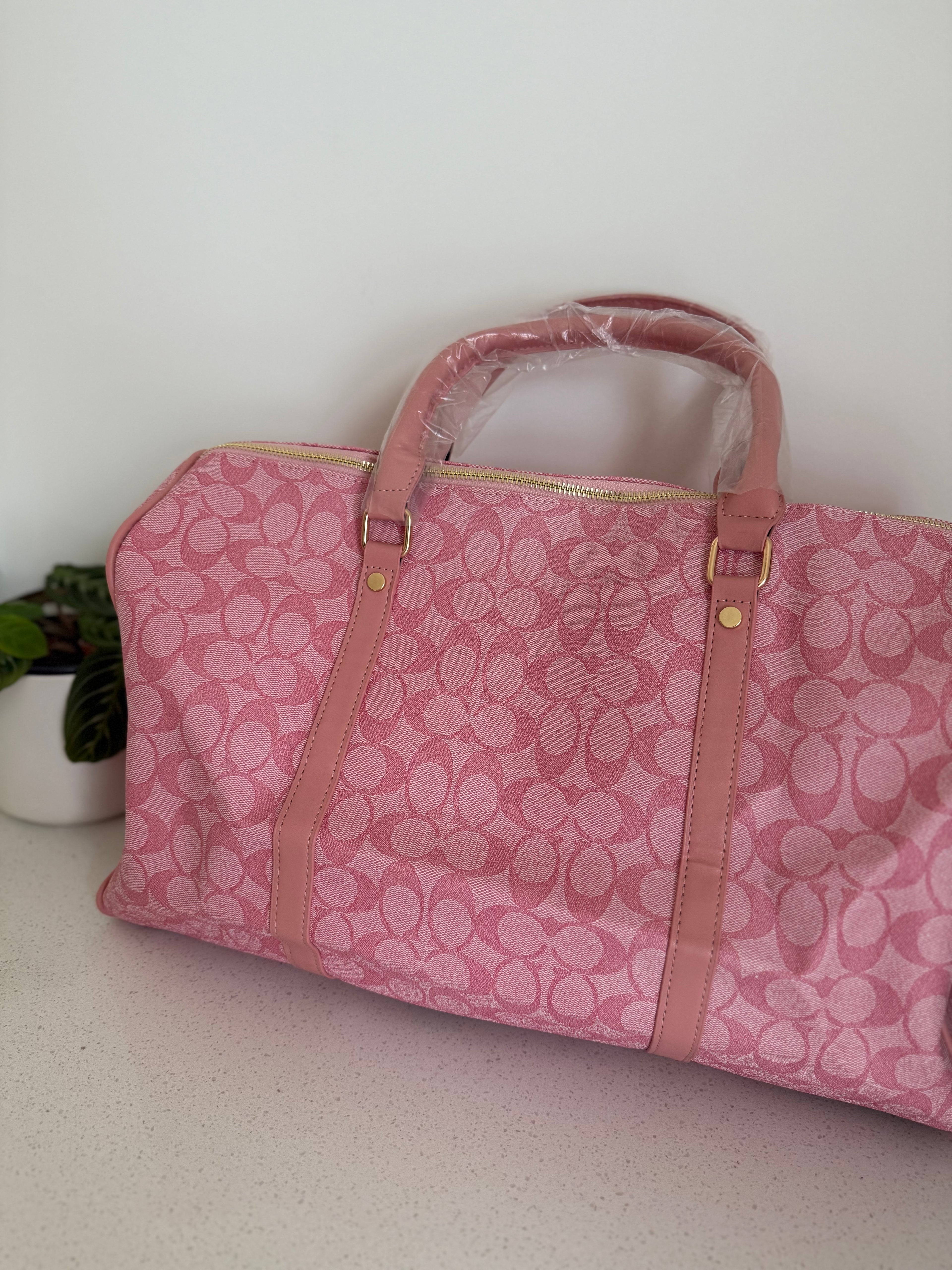 Pink Coach Overnight Bag