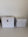 White lv makeup case set