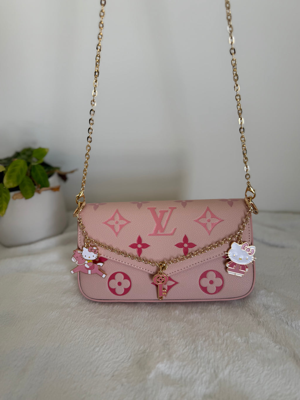 Pink lv crossbody bag