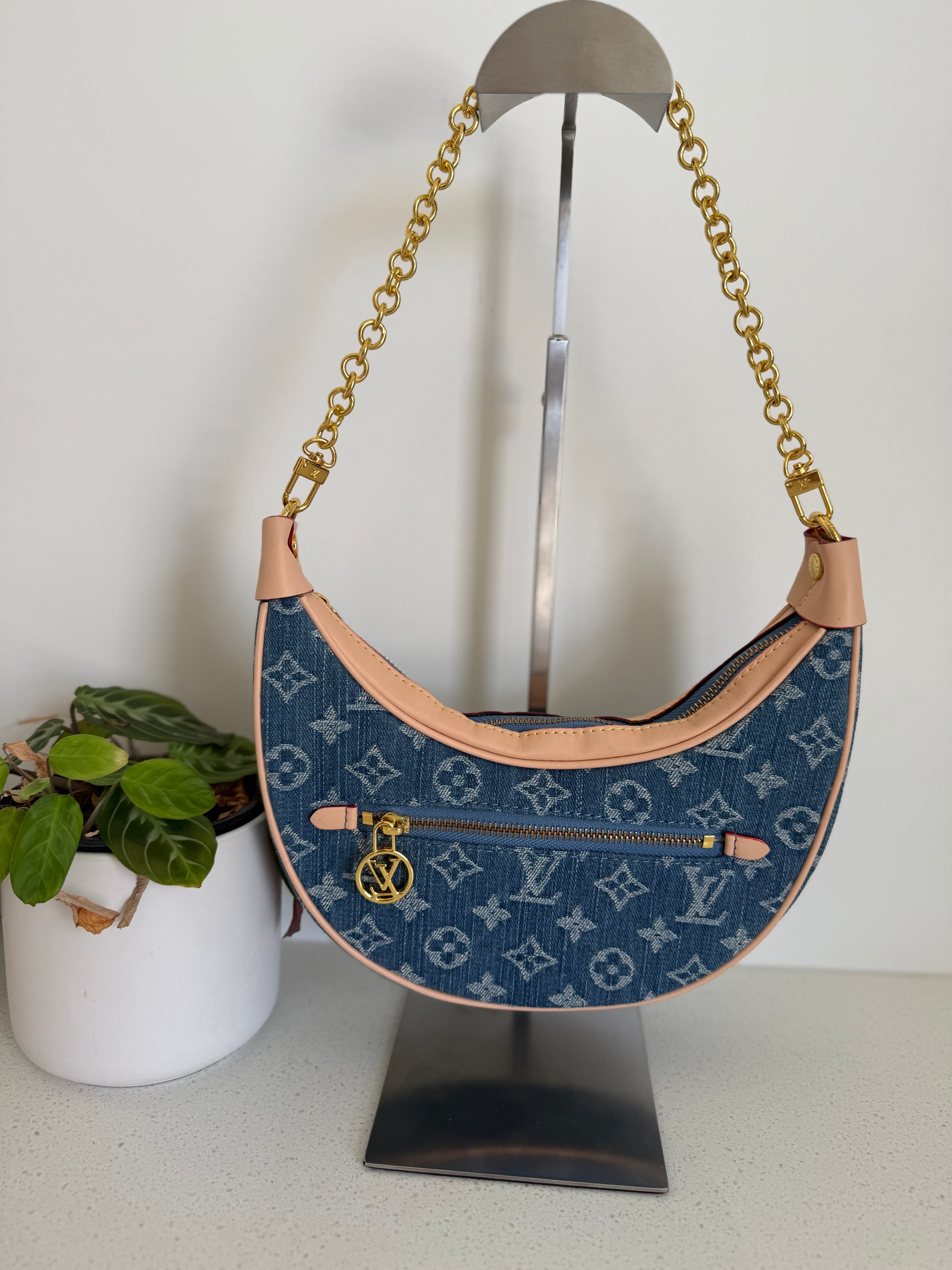 Denim lv bag