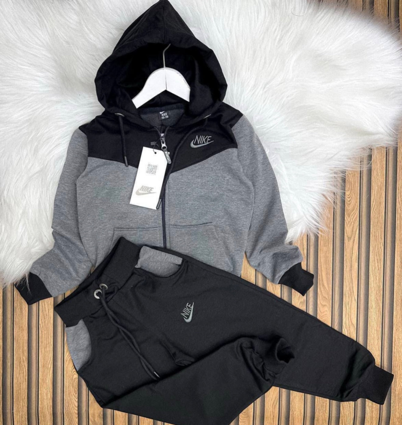 Kids Black & Grey Tracksuit