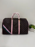 Brown & pink lv overnight bag