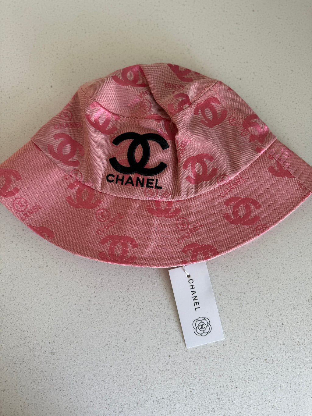 Pink bucket hat