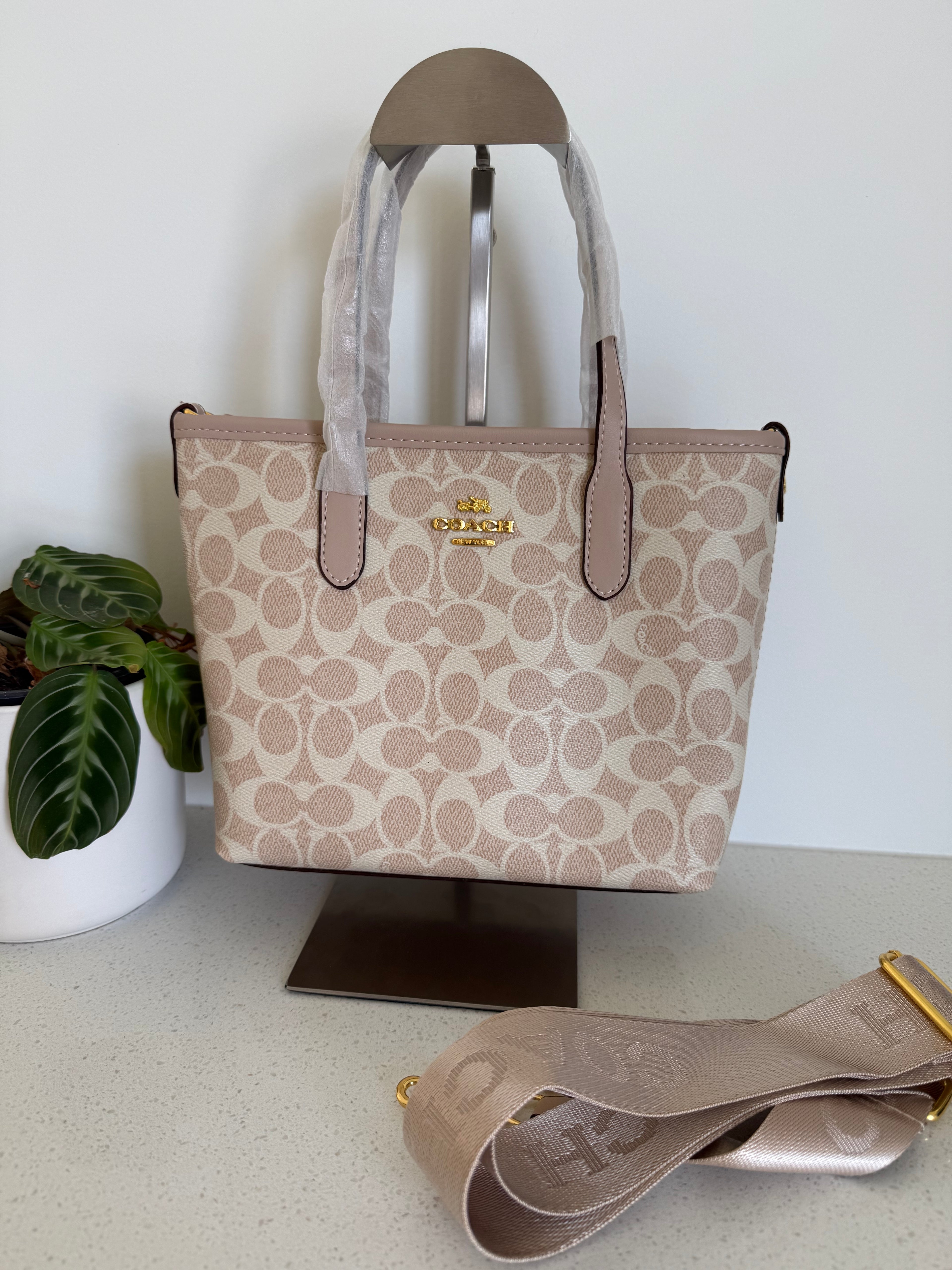 Tan Coach Tote Small Sized