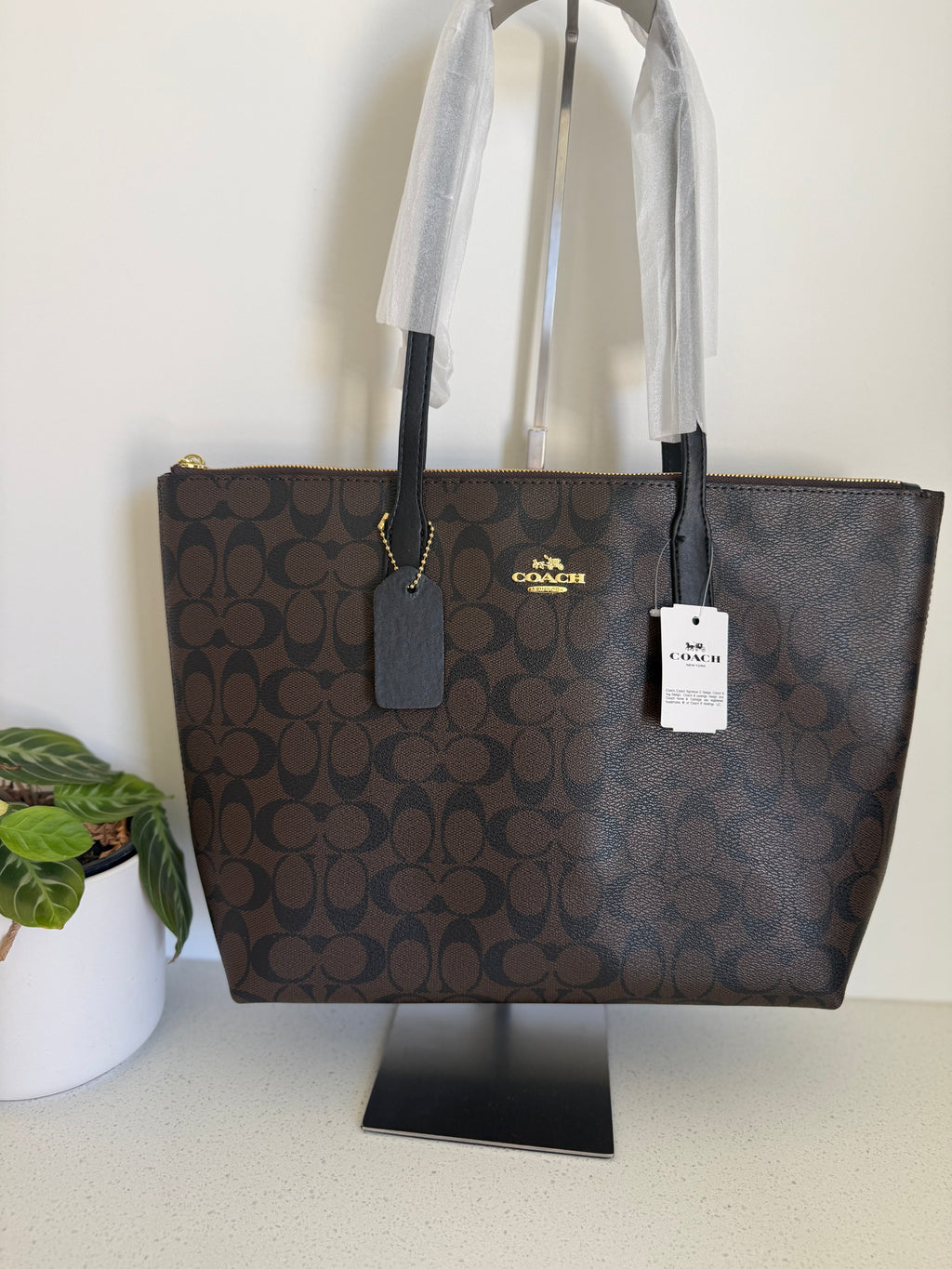 Brown tote bag
