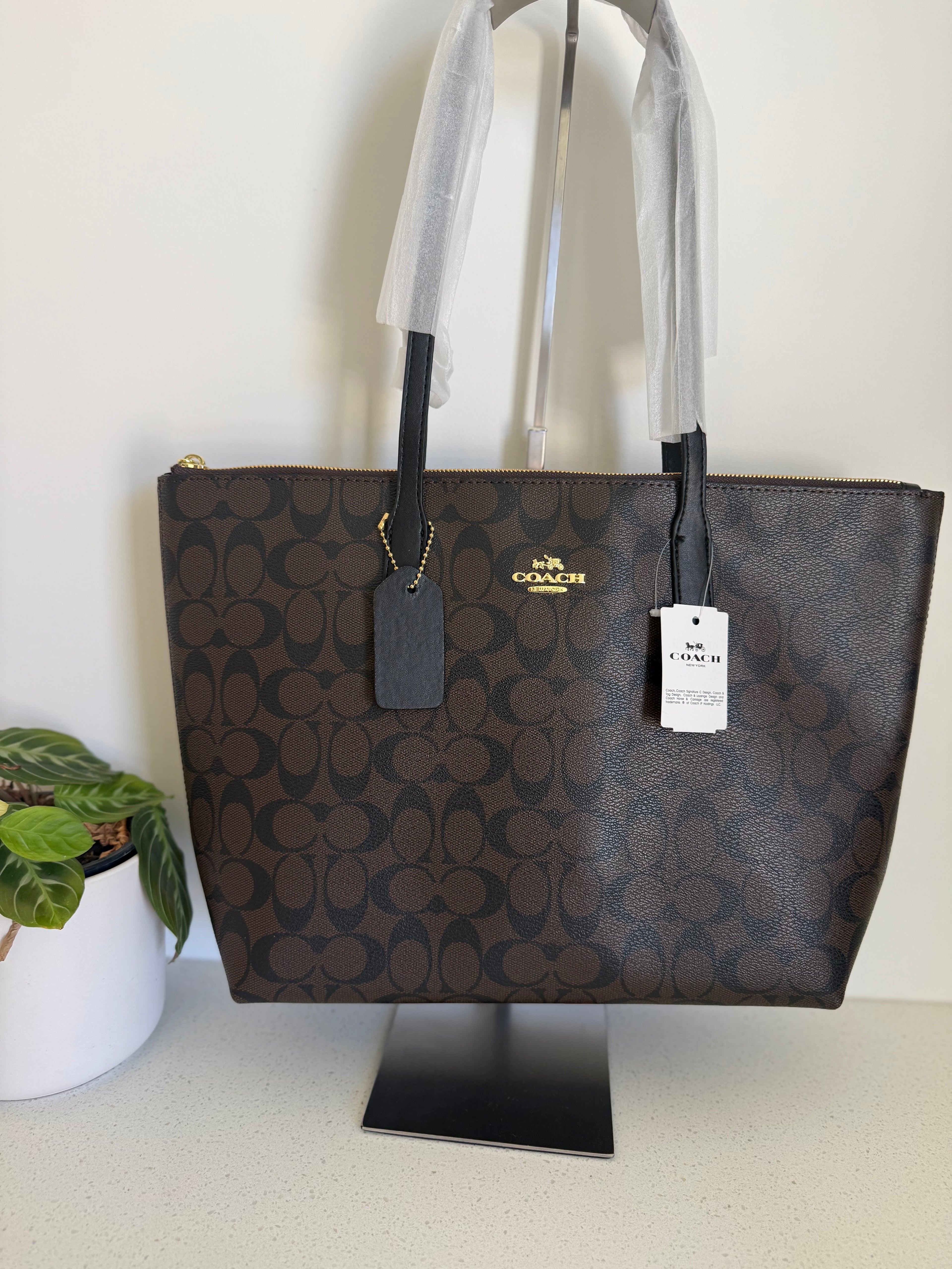 Brown tote bag