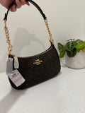 Brown & black shoulder bag